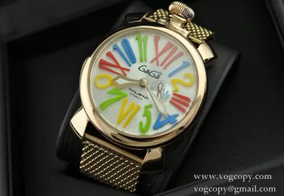 ガガミラノ腕時計 GaGaMILANO マヌアーレ クロノ 48 SSPVD マルチカラーインデックス