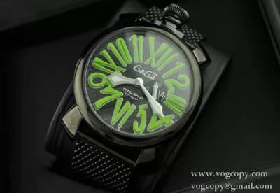 日本製クオーツ ガガミラノ腕時計 GaGaMILANO グリーン インデックス