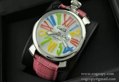 ガガミラノ腕時計 GaGaMILANO マルチカラーインデックス ガガ ミラノ マヌアーレ クロノ 48 SSPVD レザー