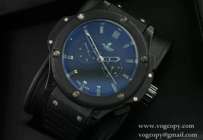 自動巻き Hublotウブロ メンズ腕時計 5針クロノグラフ日付表示 ラバー 4528mm ブラック
