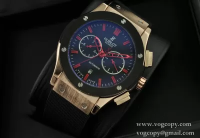 Hublotウブロ メンズ腕時計 自動巻き 5針クロノグラフ 日付表示 ラバー ゴールド サファイヤクリスタル風防