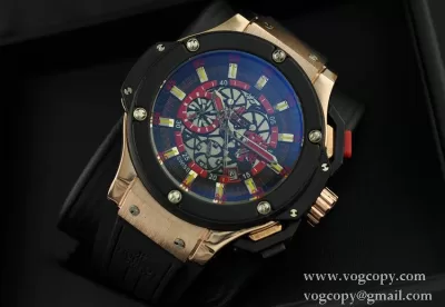 Hublotウブロ 自動巻きメンズ腕時計 ラバー 6針クロノグラフ 日付表示