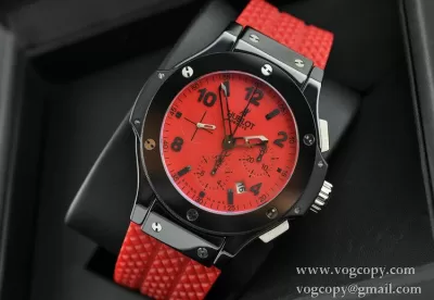 スイスムーブメンノ7750 Hublot ウブロ メンズ腕時計 自動巻き 6針 セラミック 445MM ラバー 赤色
