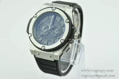 Hublotウブロ メンズ腕時計 日本製クオーツ 5針クロノグラフ 日付表示 52MM ラバー