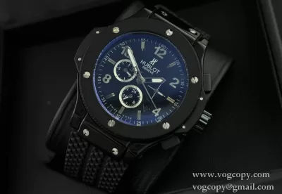 Hublotウブロ メンズ腕時計 自動巻き 6針クロノグラフ 日付表示 ラバー 4600mm サファイヤクリスタル風防