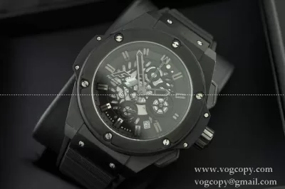 Hublotウブロ メンズ腕時計 日本製クオーツ 5針クロノグラフ 日付表示 ゴールド 448MM ブラック