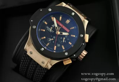 自動巻き Hublotウブロ メンズ腕時計 6針クロノグラフ 日付表示 ラバー 4582mm サファイヤクリスタル風防