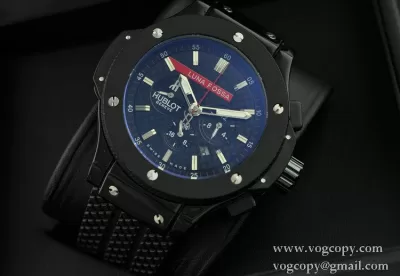 Hublotウブロ メンズ腕時計 自動巻き 6針クロノグラフ 日付表示 ラバー 4582mm サファイヤクリスタル風防 ブラック