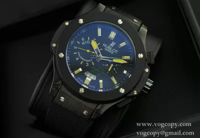Hublotウブロ メンズ腕時計 自動巻き 5針クロノグラフ 日付表示 ラバー サファイヤクリスタル風防 ブラック