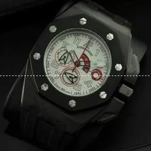 Audemars Piguetオーデマピゲ 腕時計 日本製クオーツ 5針クロノグラフ ラバー 日付表示 ブラック