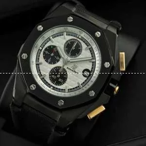Audemars Piguetオーデマピゲ メンズ腕時計 日本製クオーツ 6針クロノグラフ ブラック