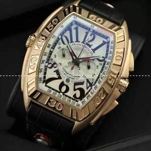 完売品 FRANCK MULLER フランクミュラー メンズ腕時計 日本製クオーツ 5針クロノグラフ ゴールド