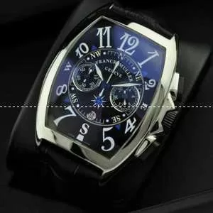 日本製クオーツ 5針クロノグラフ 日付表示 FRANCK MULLER フランクミュラー メンズ腕時計 レザー