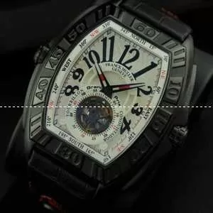 FRANCK MULLER フランクミュラー メンズ腕時計 自動巻き 2針 Tourbillon 夜光効果 レザー