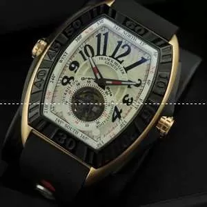 自動巻き 2針 Tourbillon 夜光効果 FRANCK MULLER フランクミュラー メンズ腕時計 レザー