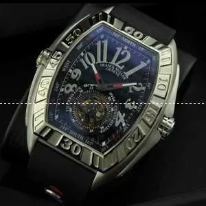 FRANCK MULLER フランクミュラー メンズ腕時計 自動巻き 2針 Tourbillon 夜光効果 サファイヤクリスタル風防 シルバー