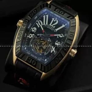 自動巻き 2針 Tourbillon トゥールビヨン FRANCK MULLER フランクミュラー メンズ腕時計 夜光効果 レザー