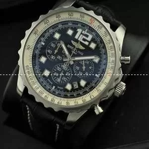 ブライトリング★BREITLING メンズ腕時計 日本製クオーツVK 日付表示 夜光効果　レザー