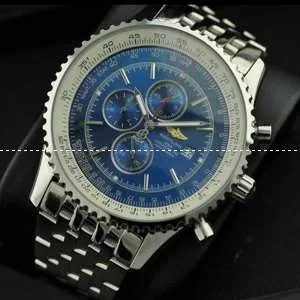 ブライトリング★BREITLING メンズ腕時計 日本製クオーツ 6針 回転ベゼル 日付表示 月付表示　ステンレス
