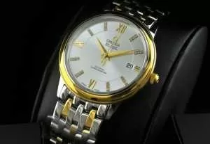半自動卷 日本製クオーツ 2針 OMEGA オメガ メンズ腕時計