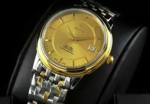 半自動卷 日本製クオーツ 2針 OMEGA オメガ メンズ腕時計