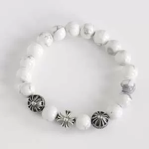 首胸ロゴ 2020春夏 CHROME HEARTS クロムハーツシルバー925 ビーズブレスレット天然石