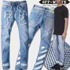 オフホワイト 大人気柄 OffWhite 価格帯が低い ジーンズ 非常にシンプルなデザインな