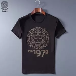 2020新作VERSACEコレクションEMBELLISHED MEDUSA LOGO TSHIRT ヴェルサーチ コピーお洒落メンズコーデ半袖トップス