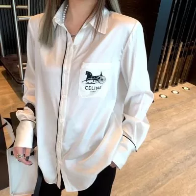 CELINE セリーヌ シャツ 首胸ロゴ