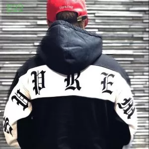 活躍するトレンドアイテム Supreme Old English stripe zip 2色可選 パーカー 20202020秋冬流行色紹介