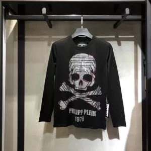 シンプルに着こなしたい フィリッププレイン 長袖Tシャツ PHILIPP PLEIN 2020秋冬最安価格新品