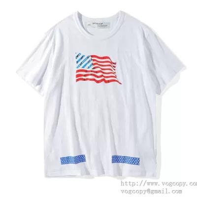 2020春夏新作2色可選 OffWhite オフホワイト Tシャツ半袖首胸ロゴ