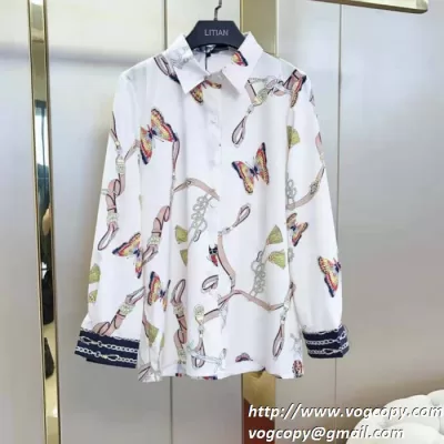 長袖 シャツ レディース HERMES エルメス 上品なリラックス感 2020春夏のトレンド新商品