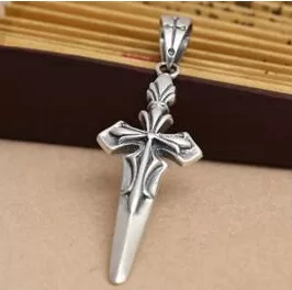 完売　2020希少 CHROME HEARTS クロムハーツ シルバー925 十字架 ペンダントトップ 男女兼用