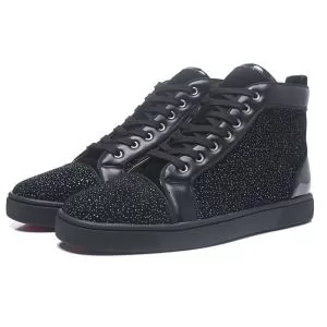 超限定即完売Christian Louboutinクリスチャンルブタンスニーカーコピー品ブラックメンズ激安ハイカットシューズ