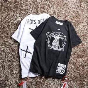 再入荷 2020新品入荷 OffWhite オフホワイト 半袖Tシャツ 美品入手困難 2色可選 人気急上昇中